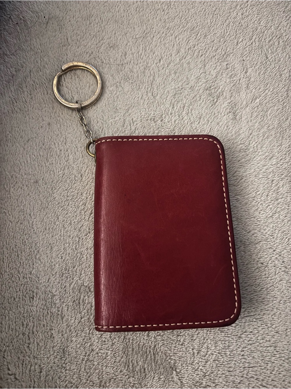 Vintage Coach Red Leather Multifunction Keychain Wallet 7219
